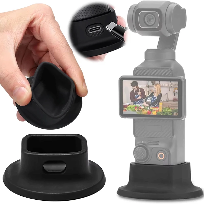 Silikon Dock Desktop Basis Für DJI Osmo Tasche 3 Sport Kamera Anti-skid Feste Verlängerung Basis Stehen Handheld Gimbal halterung Image