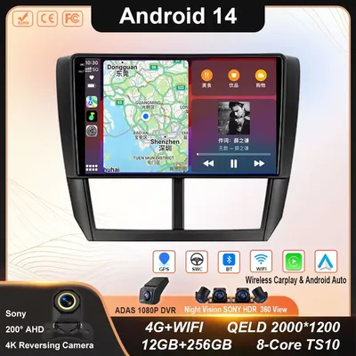 Android 14 Carplay Auto For Subaru Impreza GH GE 2007 2008 2009 2010 2011 Car Radio Multimedia