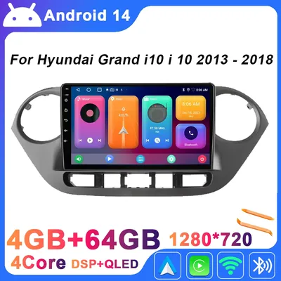 WIFI Head Unit BT For Hyundai Grand i10 i 10 2013 - 2018 Android Auto Carplay Car Radio GPS