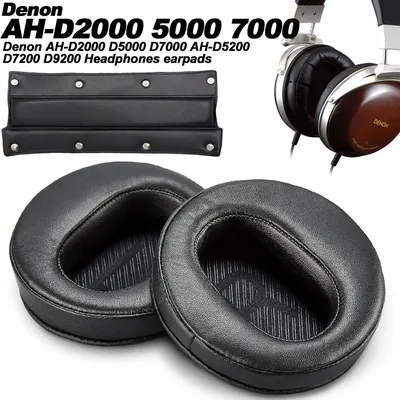 Ohrpolster abgewinkelt Denon AH-D2000 D5000 D7000 AH-D5200 AH-D7200 AH-D9200 Schaffell Dermis Kopfhörer Memory Covers Schwamm Image