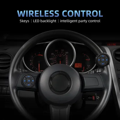 5KEY Car Steering Wheel Wireless Bluetooth-compatibl Remote Control Button for Android IOS Car Kit