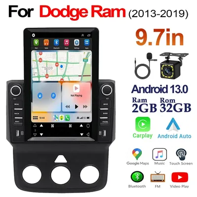 Android 13 Carplay For Dodge Ram 1500 2500 3500 2013-2018 Car Stereo Car Radio GPS Navigation Audio
