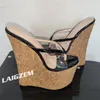 BERZIMER Frauen Sandalen Plattform Keile 20 CM Heels Flip Flop Shiny Klar PVC Party Damen Mädchen Schuhe Frau Plus Größe 37 42 45 47