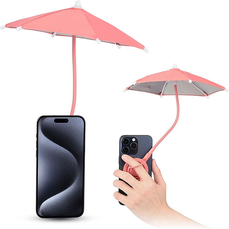 Magnetic Phone Umbrella for SunOutdoor Phone Sun Shade Shield with Flexible Angle Design Rotatable Phone RingUmbrella for iPhone 16 15 14 13 12 Pro MaxMag-Safe Case