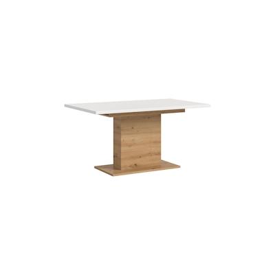 Ebuy24 Motion Esstisch Säulenfuß 90x150/190cm inkl. 1 Einlegeplatte weiß, Eiche Dekor. Image