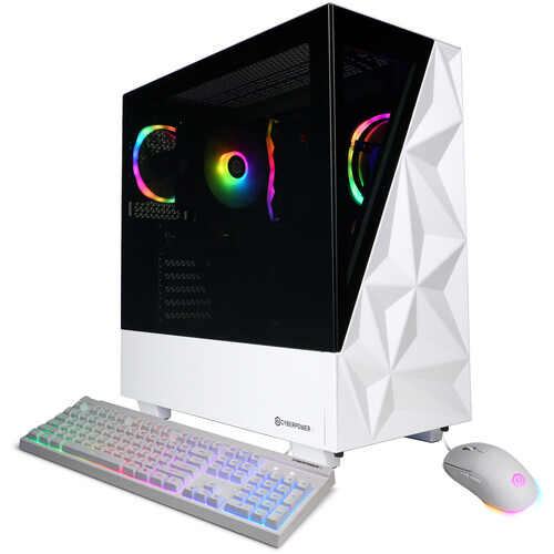 CyberPowerPC Gamer Master Desktop Computer Ryzen 9000 Series (NVIDIA, White) GMAI5000CPGV2