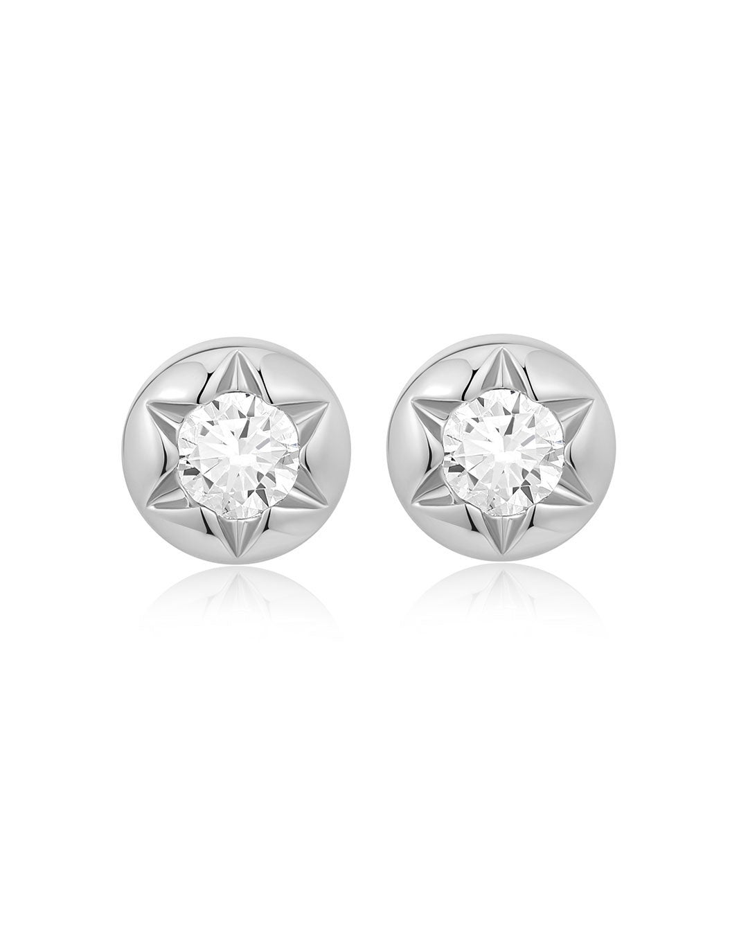 Plus Size Women's The Rose Bud Studs- Silver by LUV AJ in Silver (Size OS)