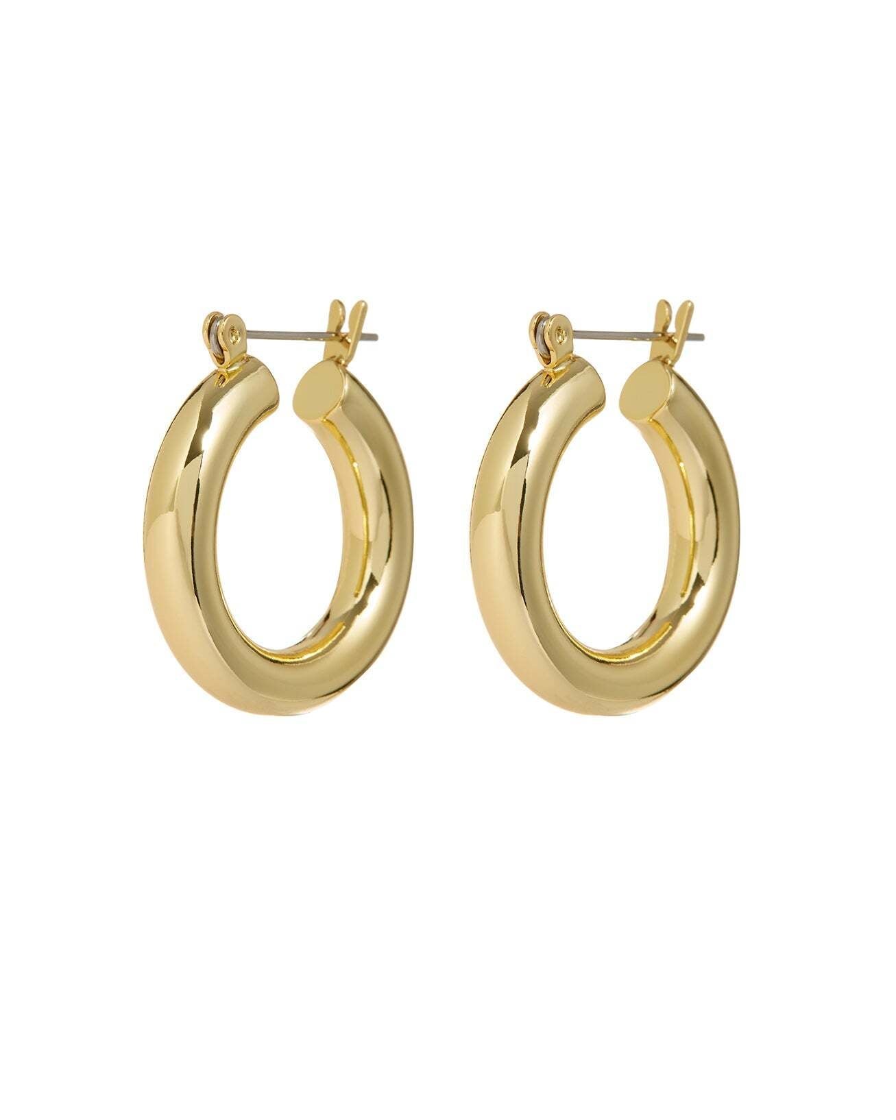 Plus Size Women's Baby Amalfi Tube Hoops- Gold by LUV AJ in Gold (Size OS)