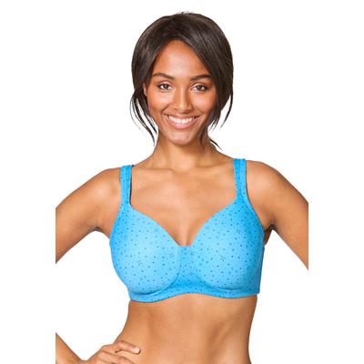 Plus Size Women's Brigitte Seamless Wireless T-shirt Bra 5042 by Leading Lady in Blue Cosmic Print (Size 48 A)