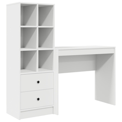 vidaXL Schreibtisch mit Stauraum Weiß Holzwerkstoff Image