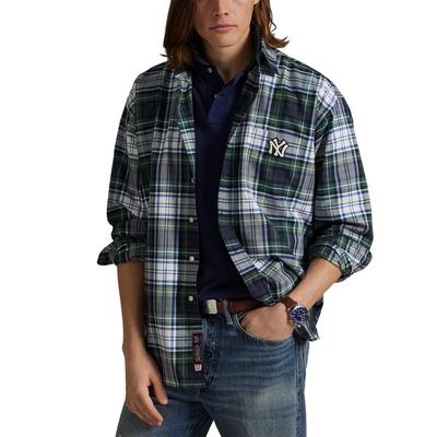 Polo Ralph Lauren – Yankees-Oxford-Flanellhemd, Marineblau Image