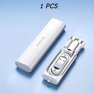TEMU 1pc/2pcs 5in 1 Charging Case Set Pd 60w Usb C To Type C Cable For Iphone Xiaomi Usb Adapter Cable For Iphone Type C Micro Usb All Smart Phone Fast Charging Cable Image