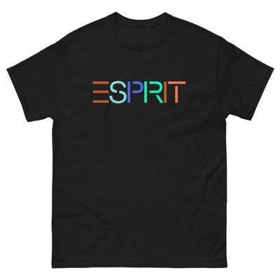 TEMU Unisex Retro Graphic T-shirt - Black Cotton Crew Neck Tee With Vibrant Multicolor Gradient Print, Regular Fit Short Sleeve For Casual Sports & Workout Activewear, Image