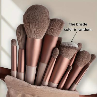 TEMU 13pcs Professional Makeup Brush Set Soft Fur Beauty Eye Shadow Foundation Blush Cosmetic Brushes Image
