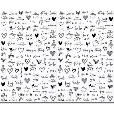 TEMU 2 Valentine's Day Love Nail Art Stickers F636 Self-adhesive Nail Sticker, Thanksgiving Image
