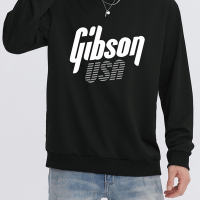 TEMU Men's Casual Long Sleeve Crew Neck Sweatshirt, Solid Printed Sportswear For Autumn And Winter, Polyester, Plus Size Sweatshirt Image