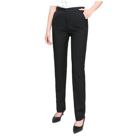 Summer Pants for Women High Waist Pants Attire for Women Fall Womens Clothes Split Leg Business Clothes Business Casual Casual Rompers Softball Training Dress Black L