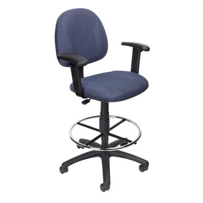 Boss Ergonomic Works Adjustable Drafting Chair with Adjustable Arms and Removable Foot Rest, Blue (B1616-BE) Each Stools & Drafting Chairs