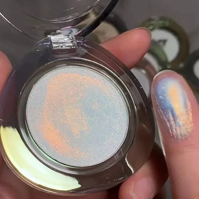 Einzelne Highlighter-Palette, Chamäleon-Highlighter, Kontur, Glitzer, polarisierend, natürlich, langlebig, seltene Schönheit, Make-up-Kosmetik