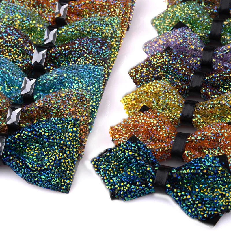 Männer Luxus Diamant Kristall Edelstein Bowties Mode Hochzeit Party Zubehör gravatas Krawatte Bankett Männlichen Fliege Schmetterling Image