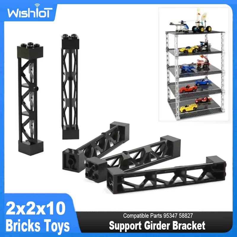 Moc technische Stadt Bausteine Zugwagen 2x2x10 Ziegel Spielzeug Stütz träger Halterung Säulen balken kompatible Teile 95347 58827 Image