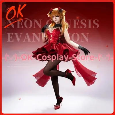 [Angepasst] Asuka Langley Cosplay Kostüm EVA Anime Roleplay Frauen Sexy Kleid Anzüge Halloween Image