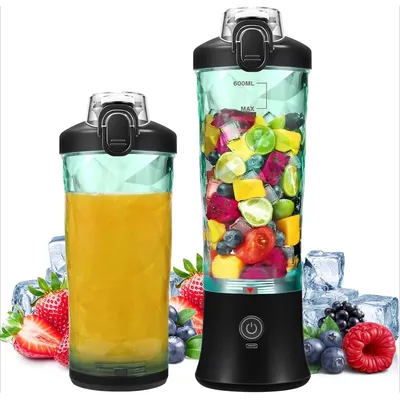 Portable Personal Size Blender for Shakes and Smoothies With 6 Blades - 20 Oz Mini Blender for