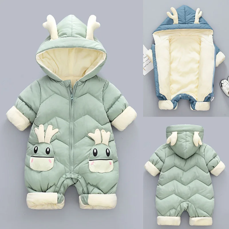 Nouveau-né chaud bébé manteau hiver barboteuses à capuche épais combinaison salopette Snowsuit enfants garçons vêtements enfants vêtements livraison directe