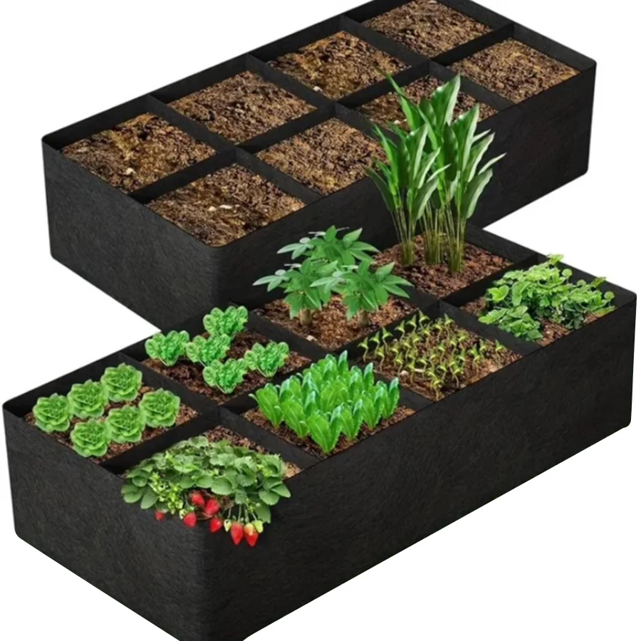 8 Grids 120 cm Stoff Pflanze Wachsen Tasche Garten Langlebig Verdicken Gemüse Blume Pflanzung Box Outdoor Gartenbau Anbau Werkzeuge Image