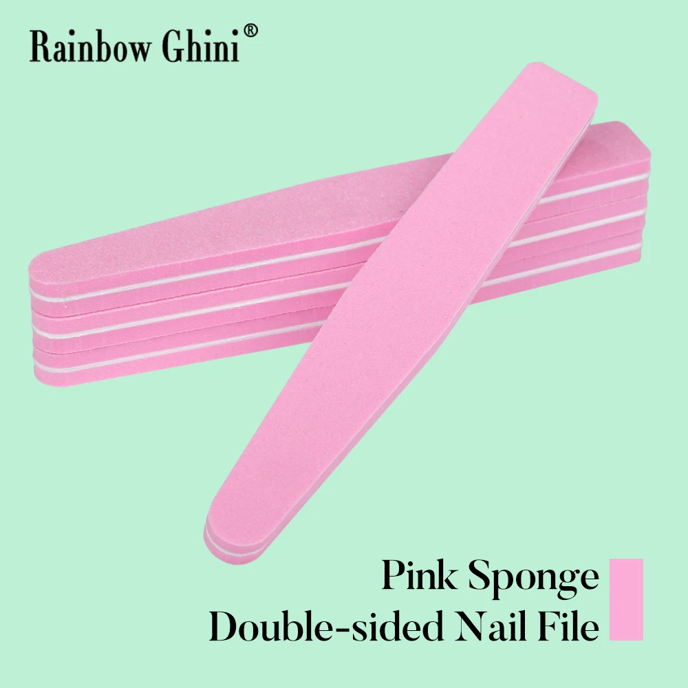 RG Rosa Schwamm Nagelfeile Nagel Sand Bar Doppelseitiges Schleifen Nagelformung Home Nagelfeile Professionelles Nail Art Beauty Tool Set Image