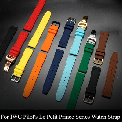 Outdoor-Sport, wasserdicht, schweißfest, Fluorkautschuk-Uhrenarmband für IWC Pilot's Le Petit Prince Mark 17 18 20 Series, Strap20 21 22 mm Image