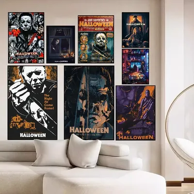 American Horror Movies Halloween Michael Myers Movie Sticky Poster Paper Sticker DIY Room Bar Cafe