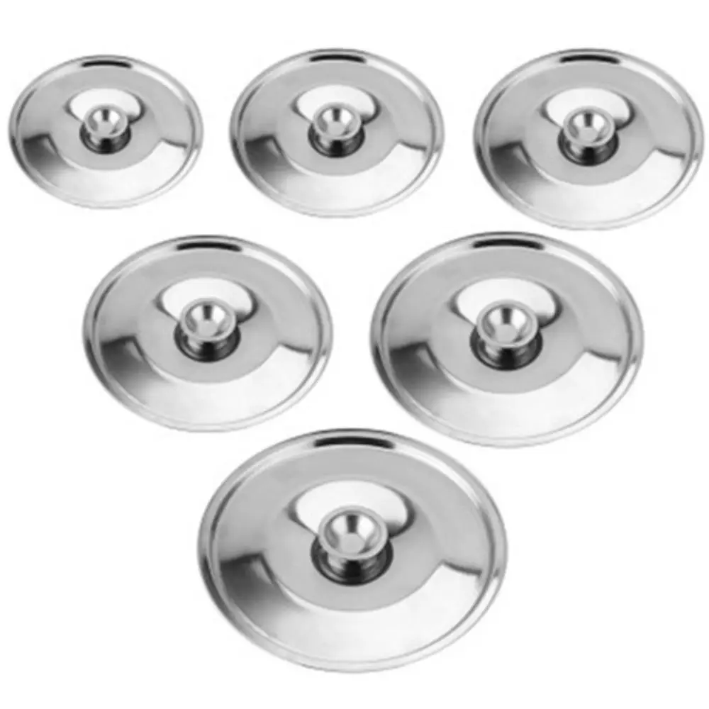 10-24cm Universal Kitchen Food Lid Round Pot Lid Thicken Stainless Steel Saucepan Cover Replacement Kitchen Supplies