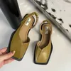 Fangtou Mode Avocado Grün Große 43 Flache Sandalen Hochzeit Reise Schuhe Sommer Neue Stil