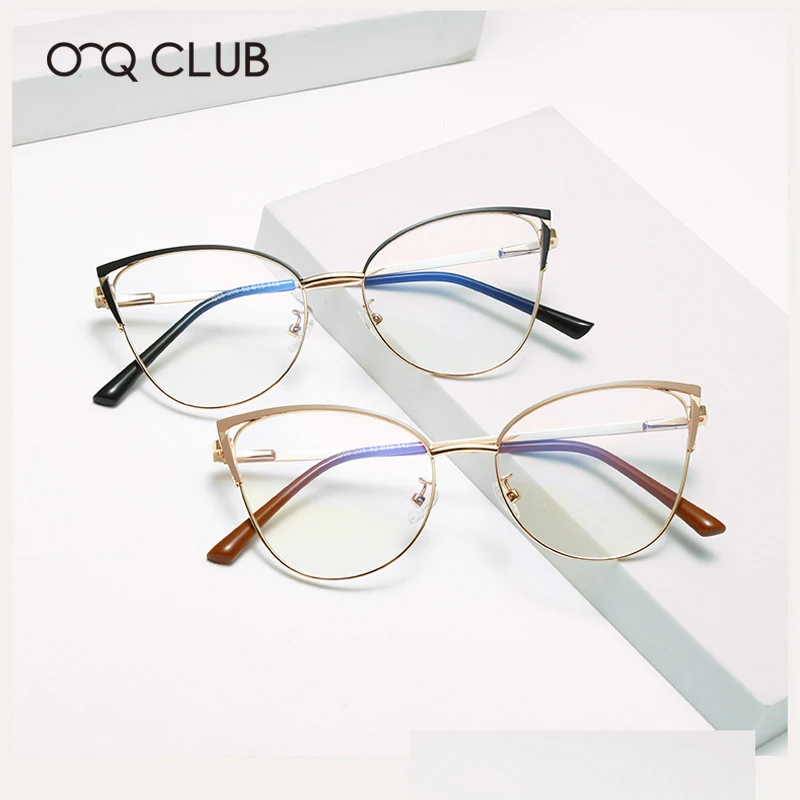 O-Q CLUB Cat Eye Lesebrille mit Glaslinsen zum Lesen von Brillengestellen Lunettes De Lecture Lunette Pour Femme Original Men Image
