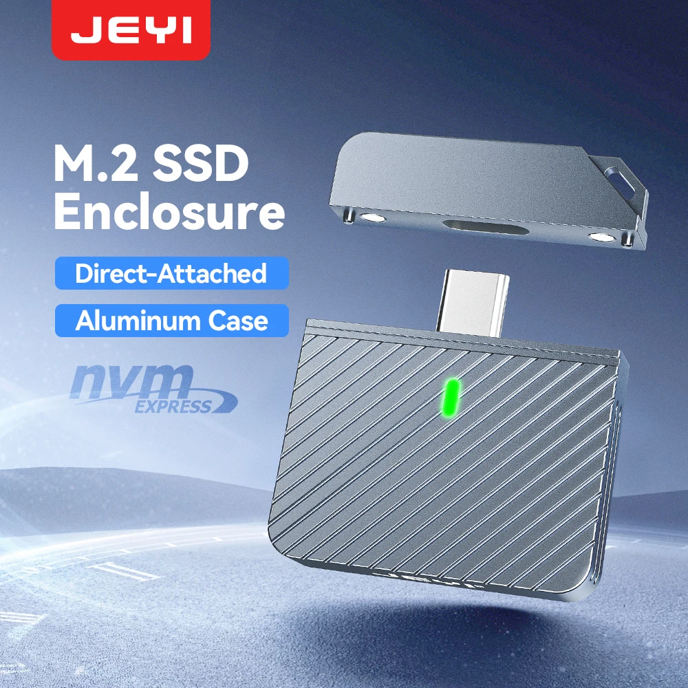 JEYI 2230 M.2 NVMe SSD-Gehäuse – USB 3.2 (10 Gbit/s) Aluminiumgehäuse mit magnetischer Schutzhülle, Direktstecker-Design, TYP-C Image