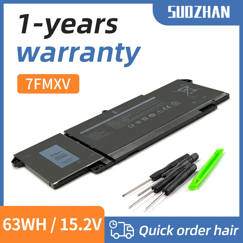 SUOZHAN 7FMXV Laptop-Akku für Dell Latitude 5320 7320 7420 7520 Latitude 5320 2-in-1/7320 2-in-1 P134G001 0TN2GY 9JM71 4M1JN Image