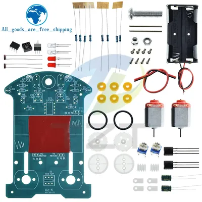 TZT D2-5 DIY Kit Intelligent Tracking Line Car Suite DC Motor Electronic Production Assembly Smart