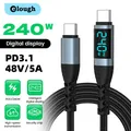 Cavo display digitale Super Charge da 240 W da tipo C a tipo C Cavo dati USB C da 0,5 m-2 m per Iphone 15 16 Samsung s24 s23 Huawei Xiaomi