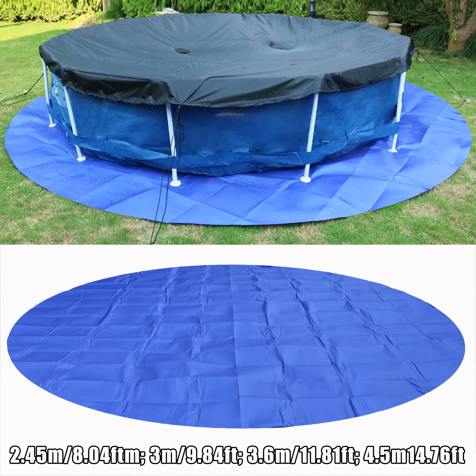 Coussin de protection rond pour piscine, 2.45/3/3.6/4.5M, pour piscines au sol, intérieur et extérieur, tapis de piscine, bâche robuste