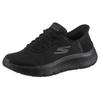 Slip-On Sneaker SKECHERS "GO WALK FLEX", Damen, Gr. 41, schwarz, Lederimitat, unifarben, sportlich, Schuhe, Slipper, Freizeitschuh, Halbschuh mit Air-Cooled Memory Foam
