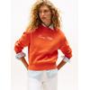 Sweatshirt TOMMY HILFIGER "SCRIPT REG PIQUE SWTSHRT", Damen, Gr. XL (42), brilliant orange, Sweatware, Obermaterial: 85% Baumwolle, 15% Polyamid, unifarben, casual, regular fit normal, Rundhals, Langarm, Sweatshirts, mit Tommy Hilfiger Script...