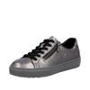 Sneaker RIEKER, Damen, Gr. 36, silber (silberfarben), Leder, metallic, sportlich, Schuhe, mit Memosoft-Innensohle, Freizeitschuh, Halbschuh, Schnürschuh