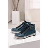 Schnürboots REMONTE, Damen, Gr. 43, blau (petrol), Leder, Lederimitat, sportlich, Schuhe, Plateau, Schnürstiefelette, Boots in Crash-Optik
