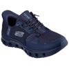 Slip-On Sneaker SKECHERS "GLIDE-STEP PRO", Damen, Gr. 38, blau (dunkelblau), Textil, sportlich, Schuhe, Slipper, Freizeitschuh mit komfortabler Heel Pillow Funktion