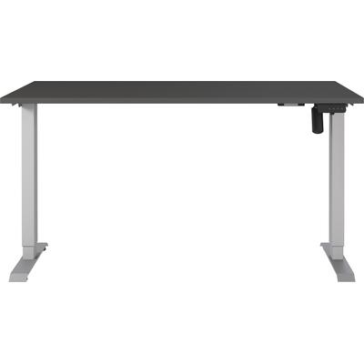 Schreibtisch GERMANIA "Boras, elektrisch höhenverstellbar", graphit, silber, silber, graphit, B:140cm H:120cm T:80cm, Tische, Breite 120/140/160 cm, Metallgestell in vers. Farben, Made in Germany Image