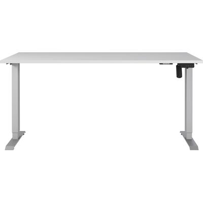 Schreibtisch GERMANIA "Boras, elektrisch höhenverstellbar", silber (lichtgrau, silber, silber, lichtgrau), B:160cm H:120cm T:80cm, Tische, Breite 120/140/160 cm, Metallgestell in vers. Farben, Made in Germany Image