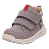 Lauflernschuh SUPERFIT "BREEZE WMS: Mittel", Kinder, Gr. 28, grau (grau, rot), Nubukleder, Veloursleder, casual, Schuhe, Klettschuh mit wasserdichtem GORE-TEX, Größenschablone zum Download