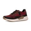Keilsneaker GABOR ROLLINGSOFT, Damen, Gr. 41, rot (bordeaux kombiniert), Veloursleder, Glattleder, sportlich, Schuhe, Schnürschuh, Halbschuh, Freizeitschuh mit seitlichem Reißverschluss