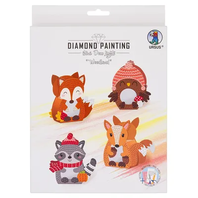 Ursus Diamantenstickerei Tischlaternen-Set Herbst, 4 Tischlaternen Image